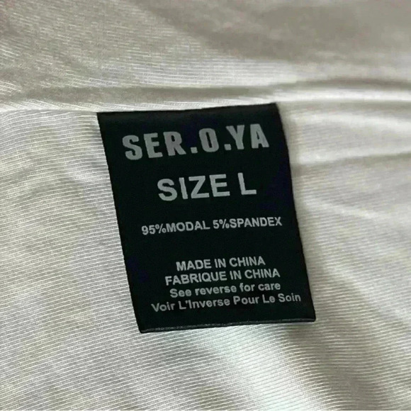 Seroya Ellis Long-Sleeve Peekaboo Cut-Out Top in White. Soft! Size Large. NWT! - Picture 14 of 16